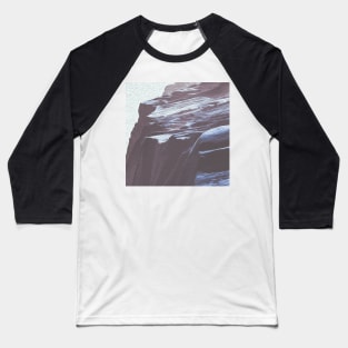 Blue Grey Mountains Oil Effects 4 Baseball T-Shirt